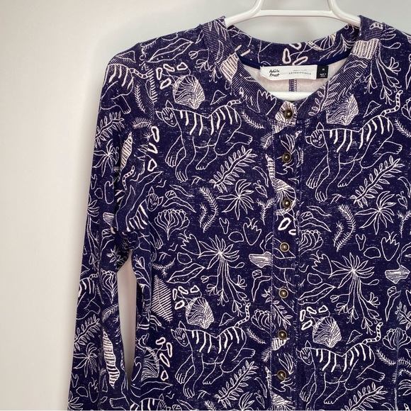 Anthropologie Adele Prost Fern Lounge Jumpsuit XL Blue Pajama One Piece - Picture 7 of 16